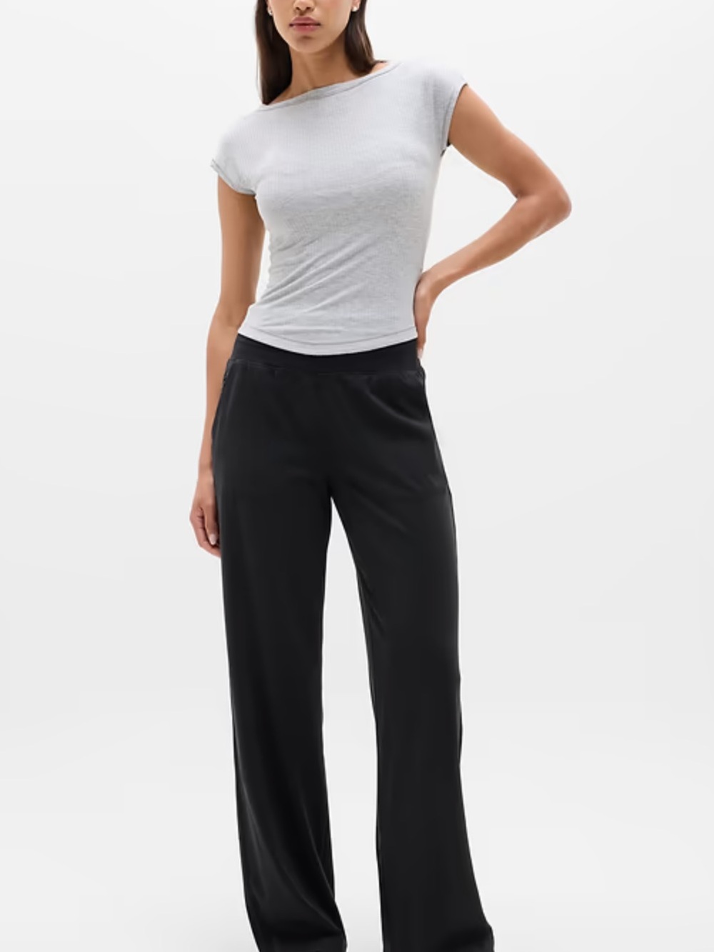 Athleta Black Wide Leg Venice Pants Size L
